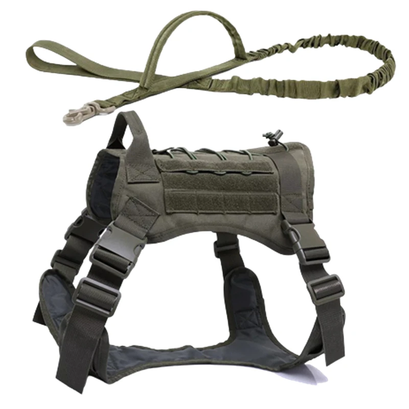 Taktische Militärweste für Haustiere, Outdoor-Trainingsweste, Hundegeschirr und Leine, Set mit Halsband für mittelgroße und große Hunde, Deutscher Schäferhund – Detail 32