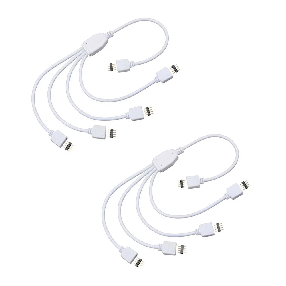 2 قطعة 4 دبوس Led قطاع طقم توصيل لشرائط الضوء Rgb كابل 10 مللي متر مع 8 المقابس الذكور لتقوم بها بنفسك تركيب لا يتطلب لحام