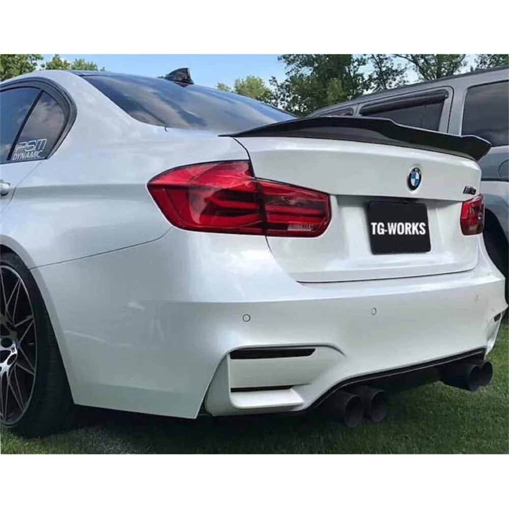 F30 m3 f80 psm estilo spoiler traseiro do tronco para bmw série 3 fibra de carbono traseiro pára-choques lábios asa 2012-2017 320i 318d 316d 328i 335i