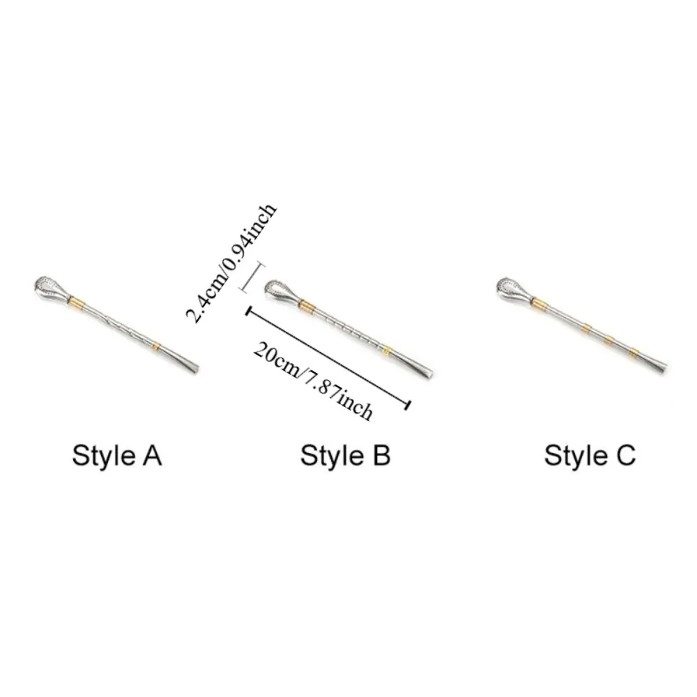 2 Piece Multifunctional Stainless Steel Yerba Mate Tea Spoon Reusable Detachable Straw Spoon Rust-proof Tea Filter Kitchen