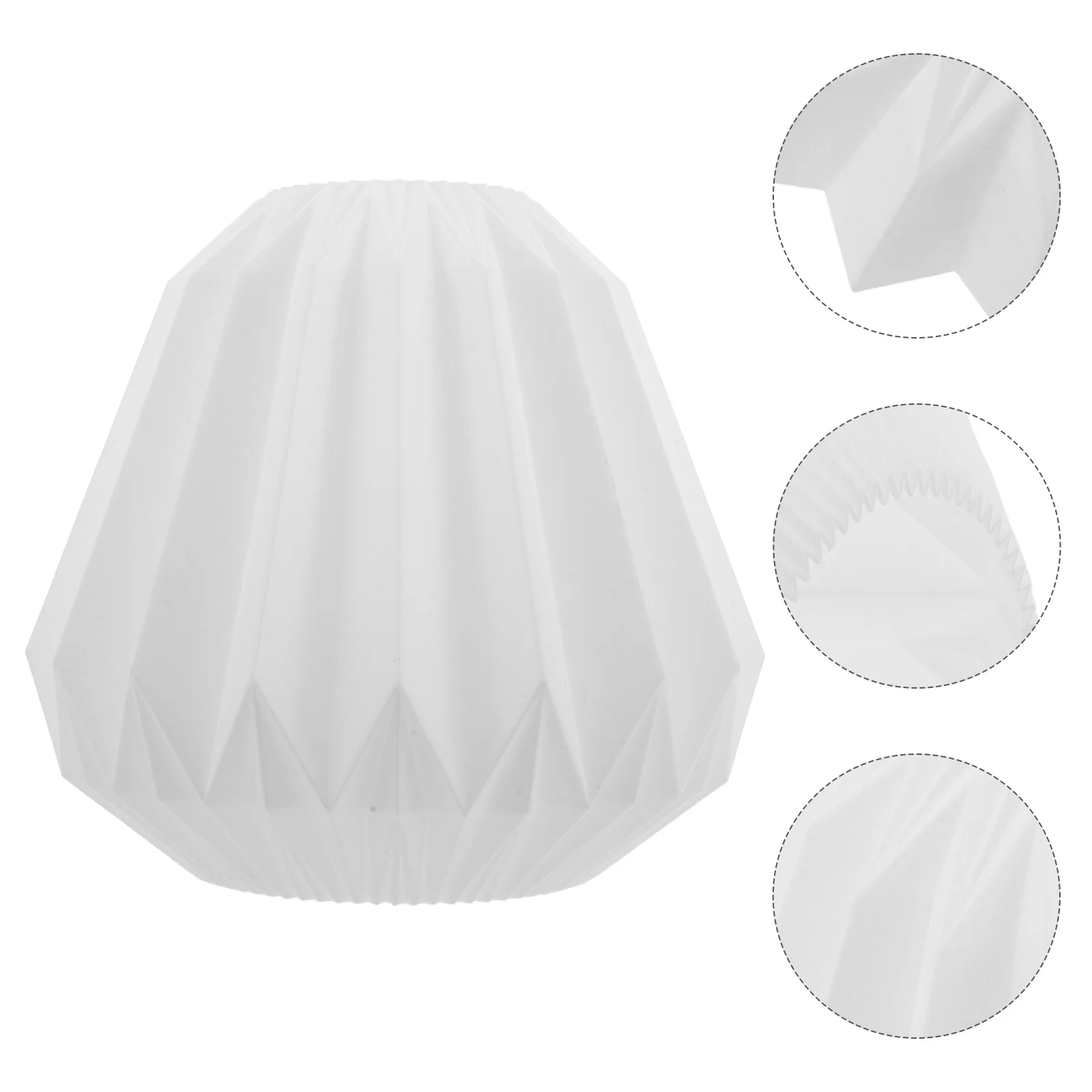 

White Small Plastic Pendant Lampshade - Modern Round Hanging Lamp Shade Cover for Bedroom Ceiling - Retro Decorative Lighting