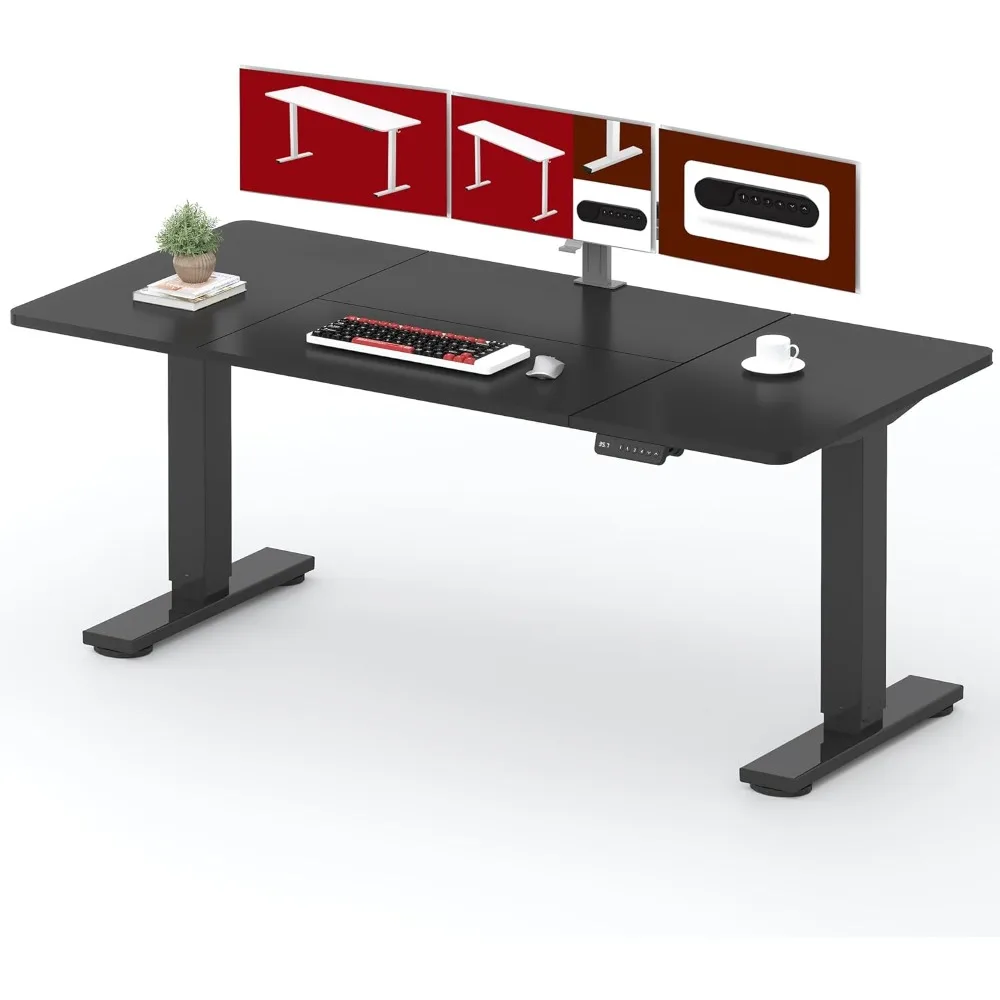 

Standing Desk Height Adjustable Electric Stand up Desk 79x32 Inches Sit Stand Home Office Desk with Splice Board, Black Frame/B