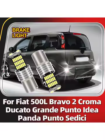 2x 1157 P21/5W BAY15D Led Brake Stop Lights Running Lamp For Fiat 500L Bravo 2 Croma Ducato Grande Punto Idea Panda Punto Sedici