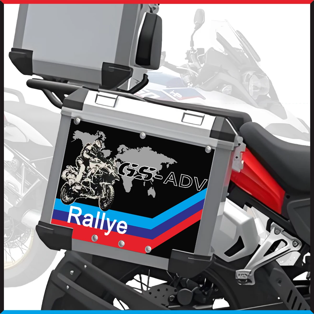 

For BMW R1200GS ADV R1250GS Adventure Motorcycle Aluminum Alloy Trunk Box Sticker Suitcases Side Box Decal 04-2024 Triple Black