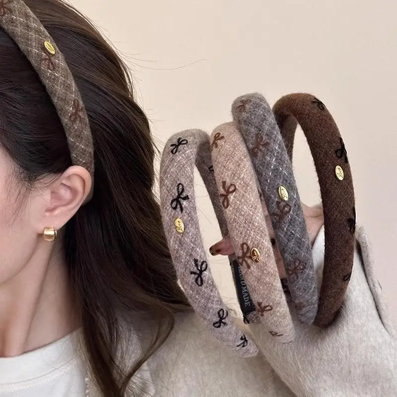 

Осень/зима, новые ленты для волос с бантом для женщин и девочек, изысканные сетчатые повязки на голову в стиле ретро, головные уборы, корейские модные аксессуары для волос, подарки