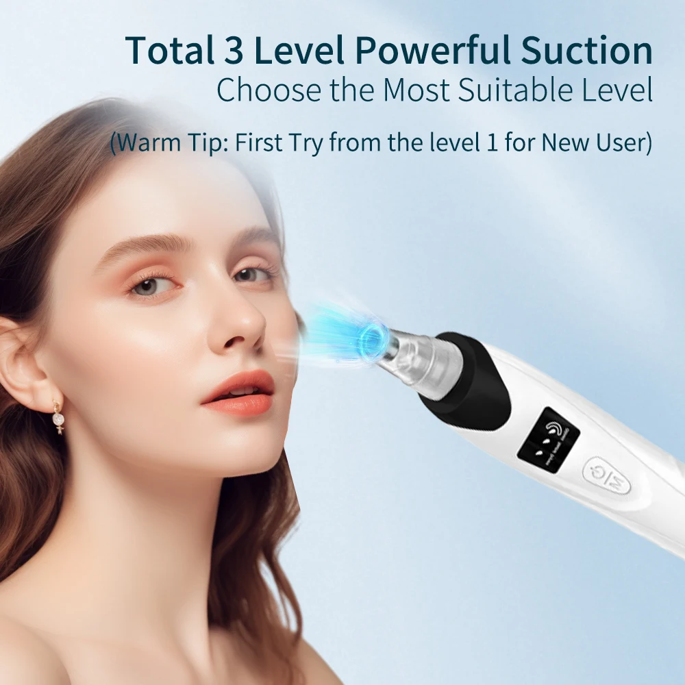 مجموعة هدايا عيد الميلاد الجديدة لعام 2025، جهاز تنظيف الوجه ذو 3 شفط - منظف المسام المفرغ لإزالة الرؤوس السوداء والجلد الميت
