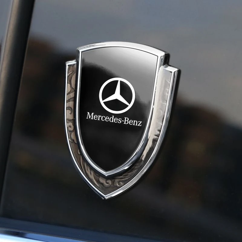 3D Metal Car Side Fender Sticker Shield Badge Emblem Logo For Mercedes Benz W211 W203 W204 W210 W124 AMG Benz Car Accessories view 4