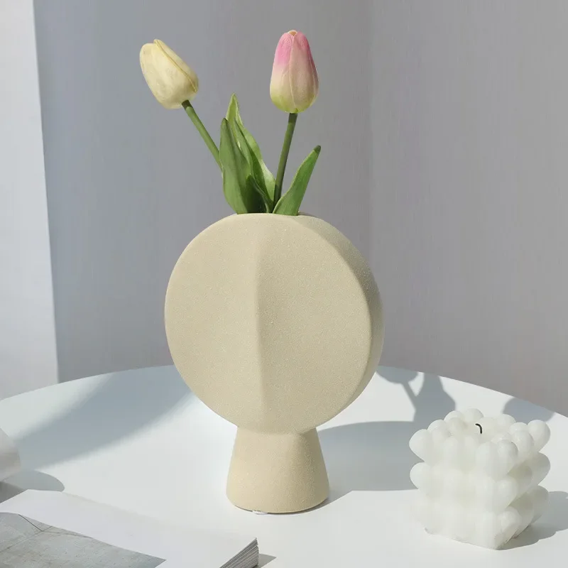 Nordic Face Flower Ware Abstract Frosted Ceramic Vase Living Room Bar Restaurant Clothing Shop Hotel Flower Arrangement Ornament