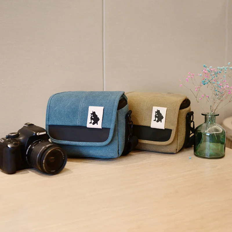 New Canvas Micro-single Camera Bag Home Dv Camera Bag Telephoto Digital Camera Bag Shoulder Crossbody Bags