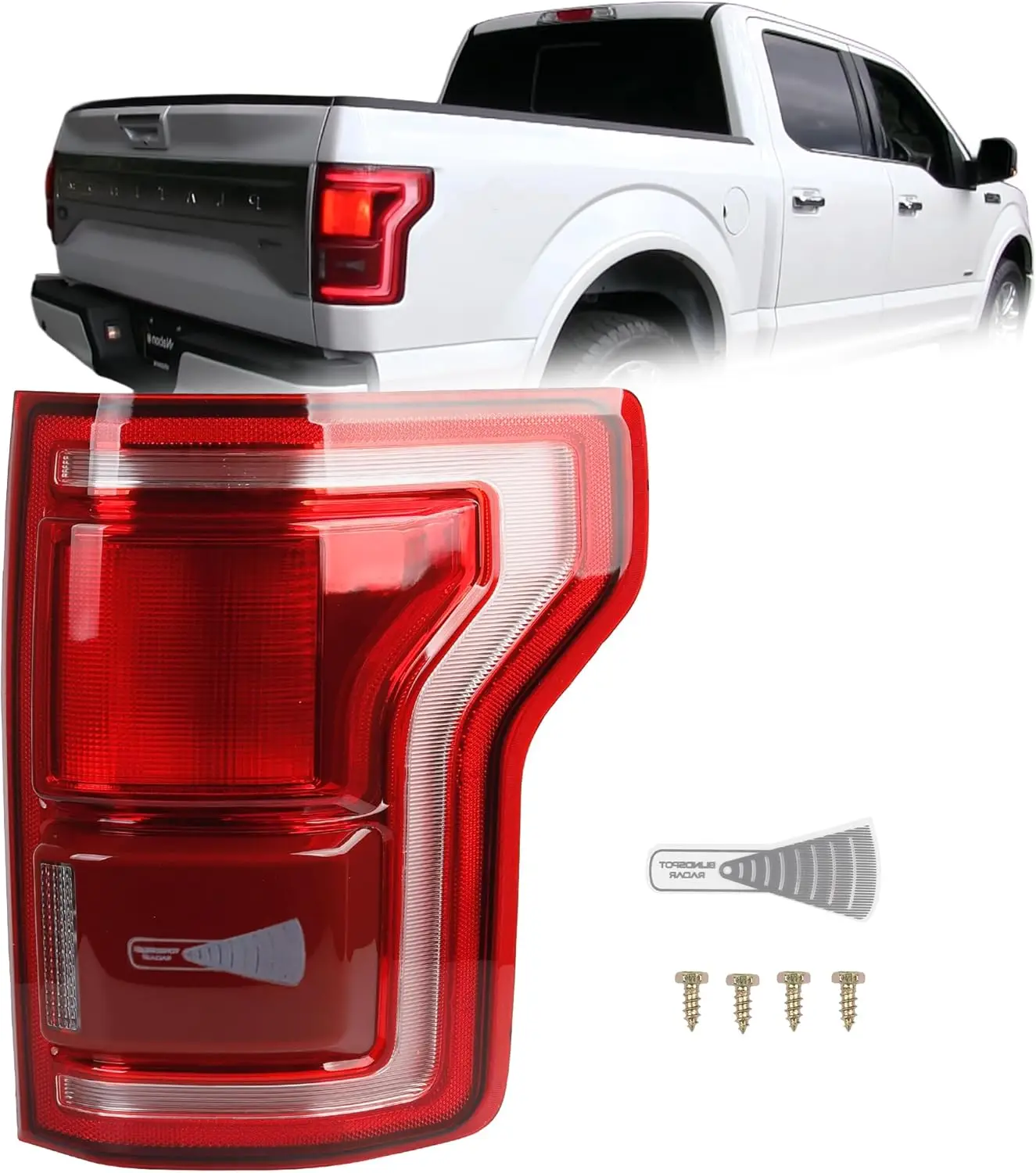 

Passenger Side Tail Light Assembly for 2015-2017 Ford F-150 Rear Right Lamp W/Blind Spots (Module Not Included) HL3Z-13404-D