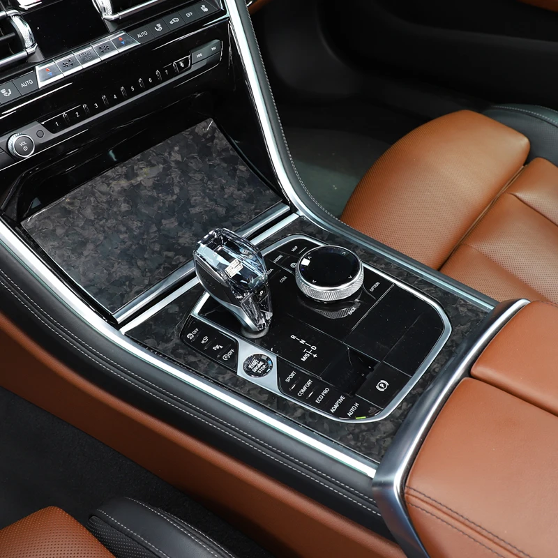 

For BMW 8 Series G14 G15 G16 2019-2023 Real carbon fiber car center console gear panel frame decorative sticker car accessories