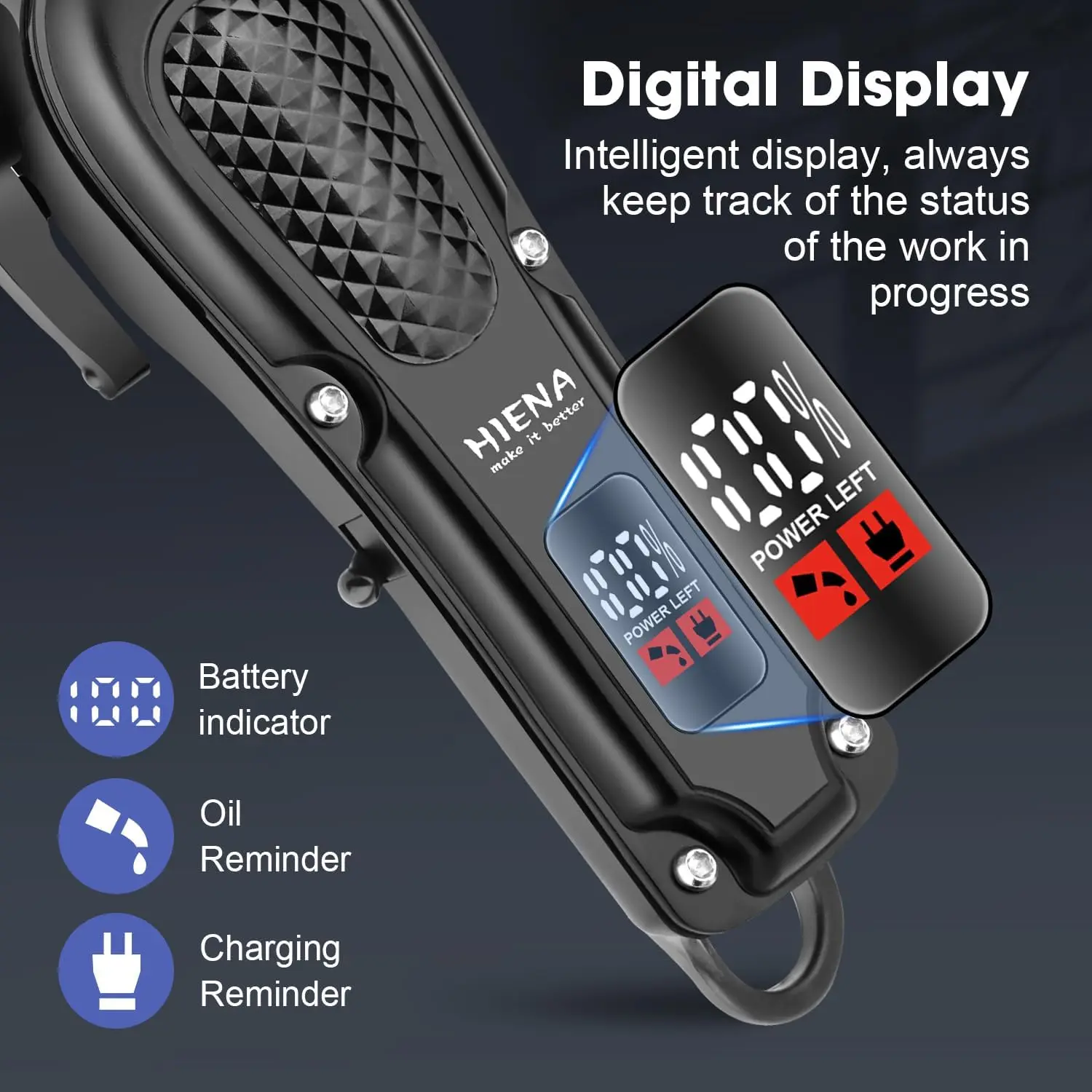 مجموعة ماكينة قص الشعر الاحترافية من HIENA، مجموعة أدوات تشذيب الشعر الكهربائية المحمولة اللاسلكية القابلة لإعادة الشحن لآلات قص الشعر في صالون الحلاقة