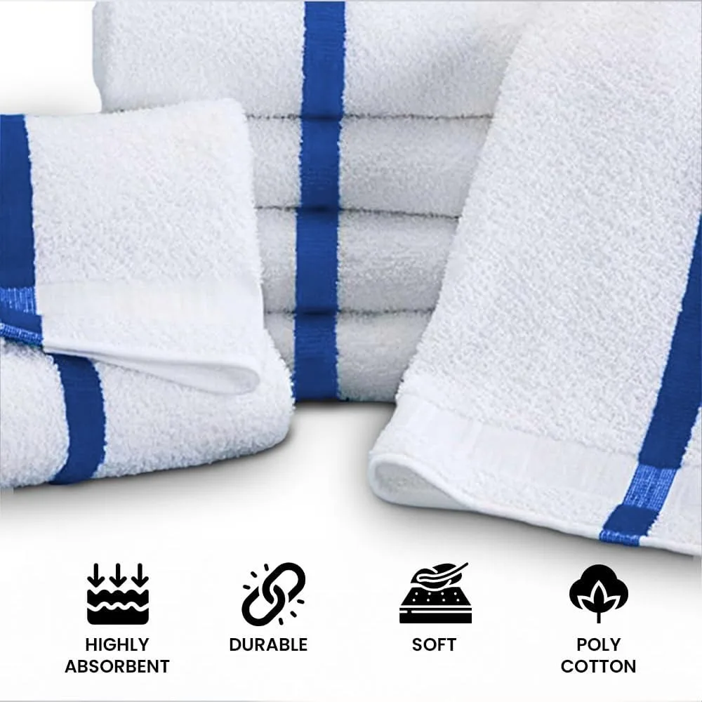 Centro Stripe 120 Toallas a granel (22x44) – Toallas de piscina a granel suaves y absorbentes para hoteles: livianas y de secado rápido