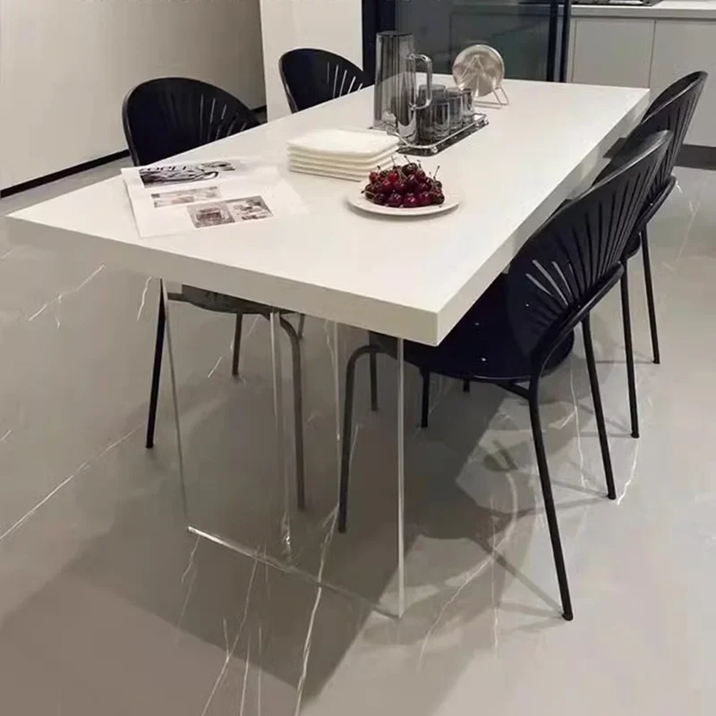 Luxury Minimalist Dining Table Nordic Vintage Modern White Dining Table Storage Items Ensembles De Meubles De Jardin Furniture