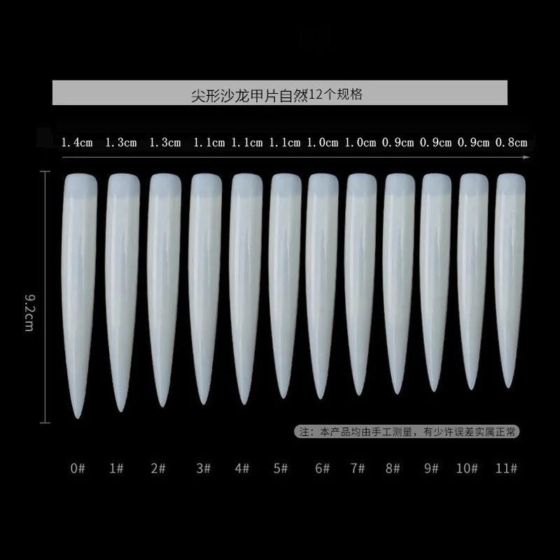 10/50Pcs Extra Long Fake Nail Half Cover Nail Tips Sharp Shape False Nails Tips Natural Clear Long Cuspidal DIY Nail Art Tools