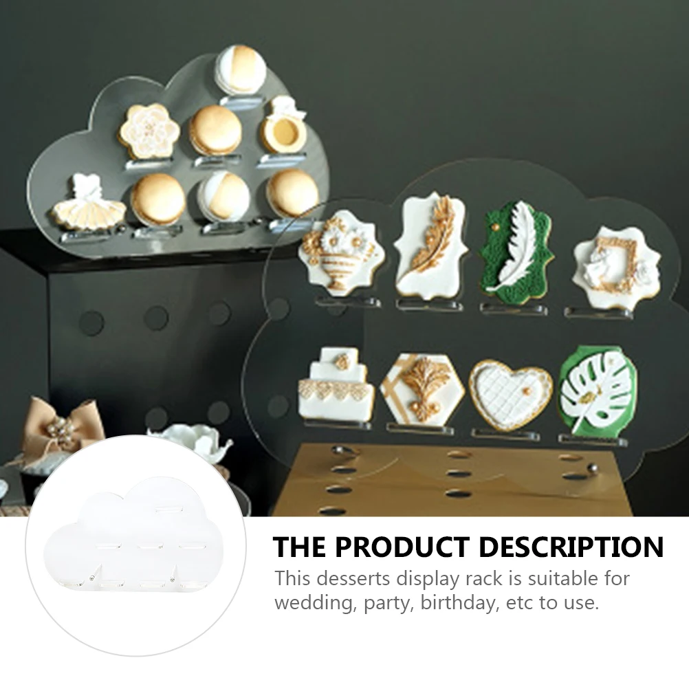 

1pc Transparent Acrylic Desserts Display Stand Cloud Shape Shelf for Wedding Party Macarons Biscuit Showing Rack Cake Stand