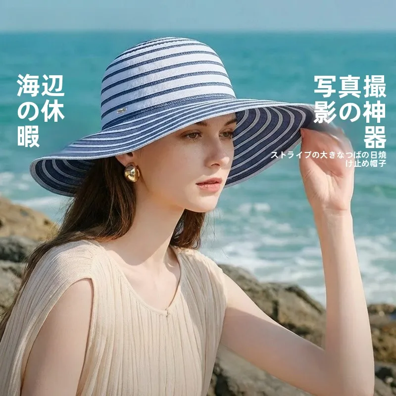 chapeau-de-peche-raye-kenmont-pour-femmes-printemps-ete-protection-solaire-pliable-a-large-bord-amincissant-le-visage-protection-uv