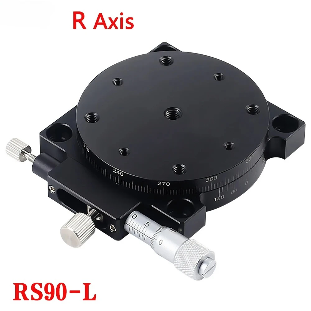 R axis 90mm RS90 L Manual Sliding Table 360 Degree Rotation Precision Displacement Angle Adjustment Platform Optical linear rail