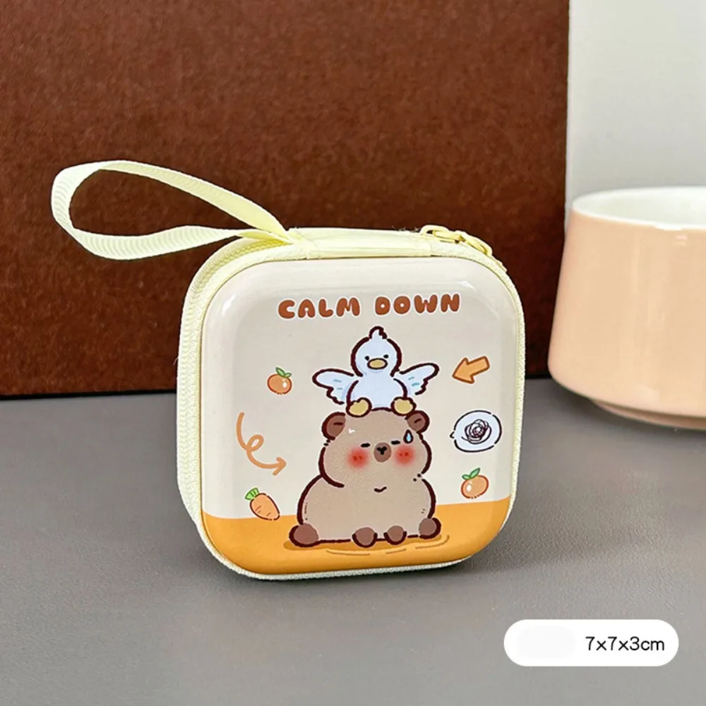 Waterproof Capybara Tinplate Zero Wallet Creative Animal Cartoon Tinplate Coin Purse Portable Mini Capybara Earphone Bag