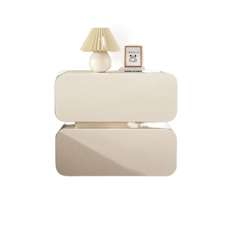 

JUB Cream Wind Bedside Table Simple Modern Solid Wood Bedside Storage Cabinet Household Bed Cabinet Bedroom Small