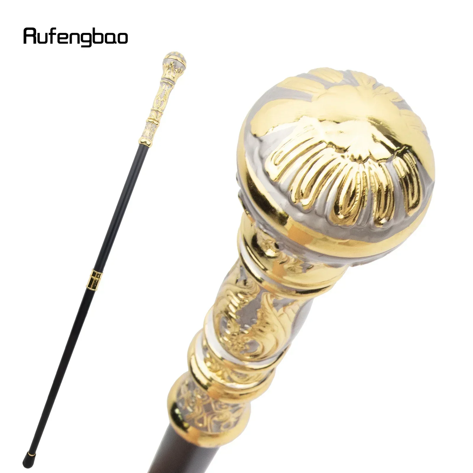 Golden Grey Luxury Round Handle Fashion  Stick for Party Decorative Walking Cane Performance stage Cane 93cm