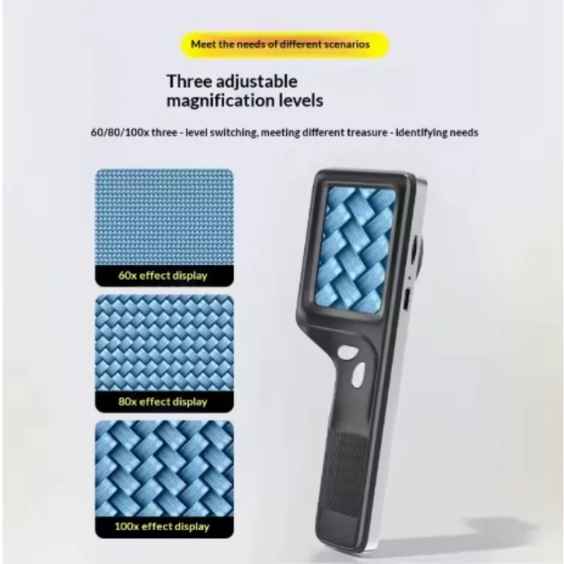 M8099 Handheld HD Digital Microscope with Light Electronic Magnifier for Diamond Jade Jewelry Repair & Appraisal