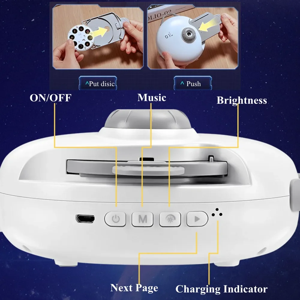 32 in 1 LED Galaxy Planetarium Projector Lamp Remote Bluetooth Speaker Star Night Light Kids Room Ceiling Home Decor Nightlights