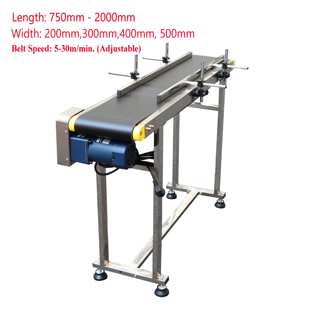 750m -2000mm Stainless Steel Conveyor Belt Machine Code Inkjet Printer Adjustable Guardrail for Automatic Electrical Industrial