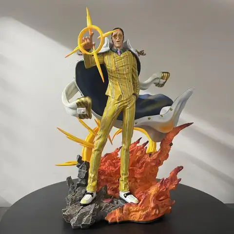 One Piece Three Admirals Kizaru Aokigi Akainu Resonance Anime Peripheral Figure Collectible Model Statue Ornament Gifts for Fans