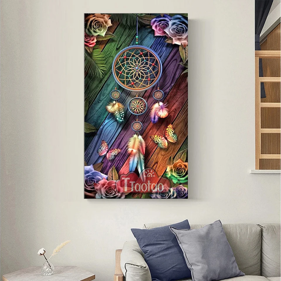 5D Diamond Painting Butterfly Dream Catcher Cross Stitch Diy Full Rhinestone Embroidery Square Round Mosaic Picture Art Decor