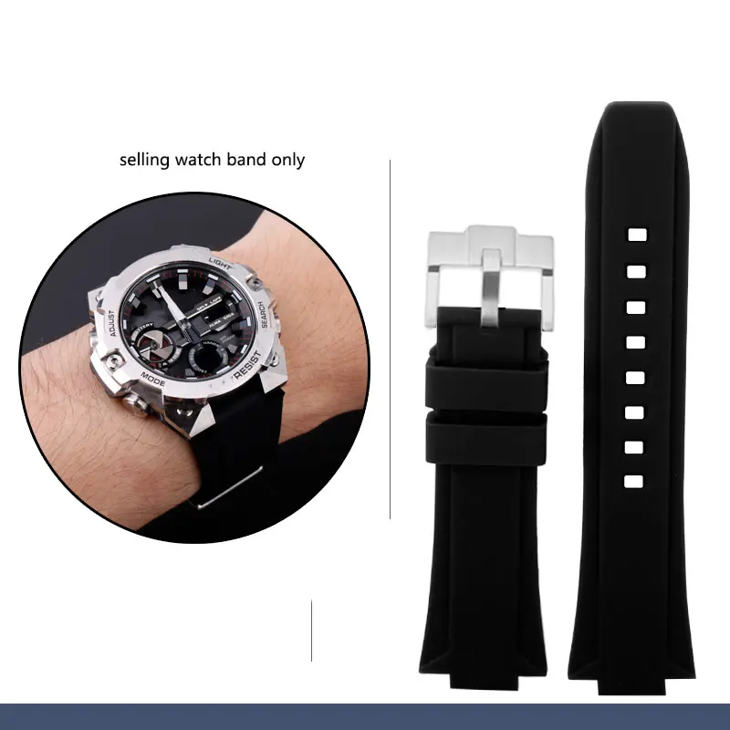 Cinturino in silicone modificato adatto per cinturino in silicone impermeabile Casio G-SHOCK series GST-B400 steel heart 14mm