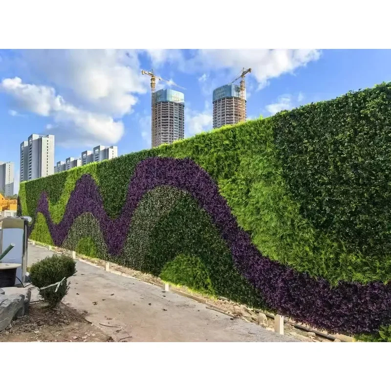 DIY Vertical Forged Wall Planter Artificial Green Wall with Plastic Material for Growing Grass Type Plants
