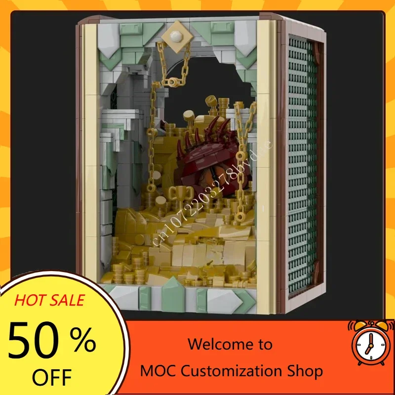 1514 قطعة كتاب Nook Smaug MOC streetview عطلة الألغاز الإبداعية العمارة الجمعية عيد الميلاد هدية عيد ميلاد للطفل العمر #2