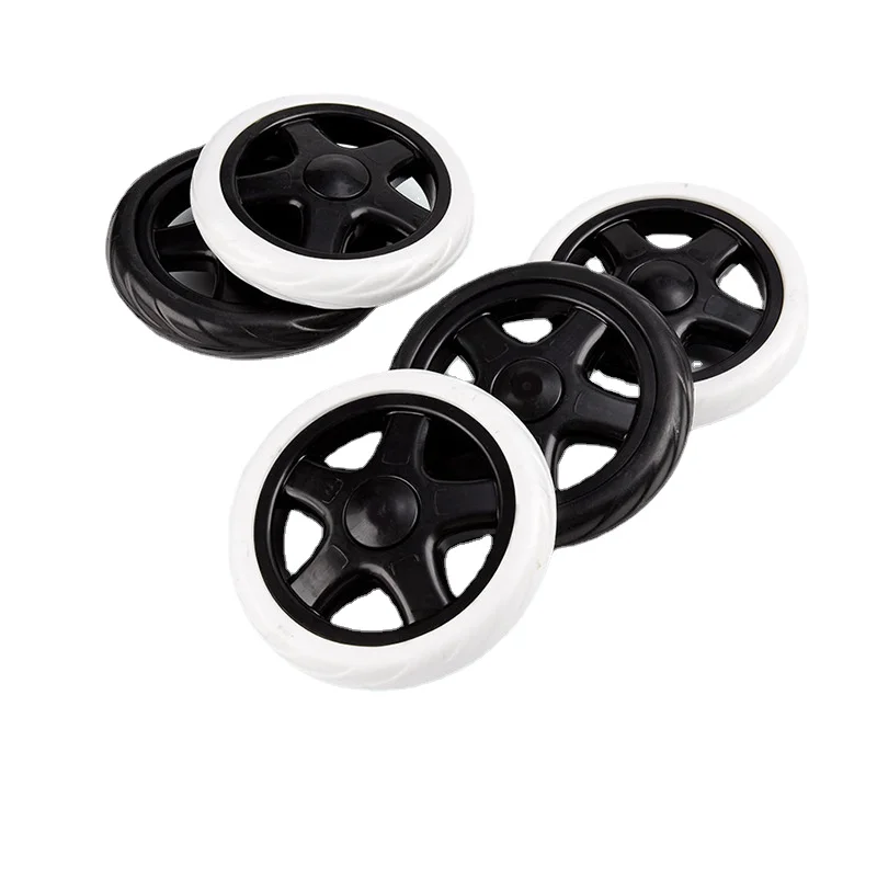 2pcs Shopping Cart 15cm Wheels for Shopping Cart and Trolley Dolly DIY Part Accessories Black White Repair Replacement Wheels