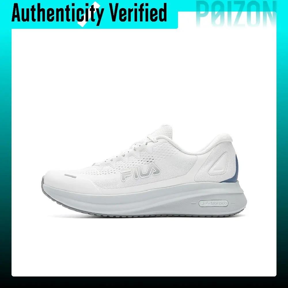 FILA NUVOLE 4 Cushioning Breathable Lightweight Rebound Running Shoes Men's White Blue A12M621103FBD