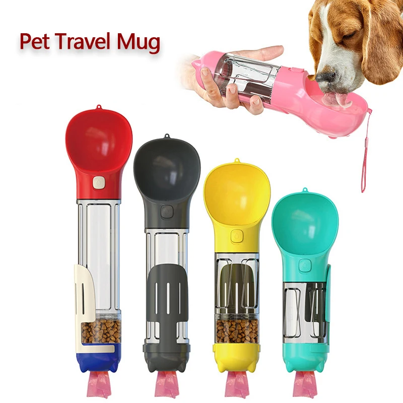 Multifunctional Dog Go Out Drinker Bottle Water Bottle Portable Dogs Pet Drinking Cup Dog Water Bottle Walking Dog Supplie