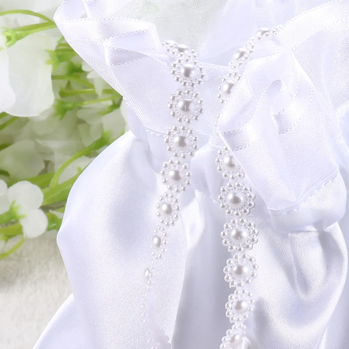 Bridal Dolly Bag White Satin 21x22cm Floral Pearl Rhinestone Decor Wedding Day Essential Bridesmaid Handbag Flower Bridesmaid