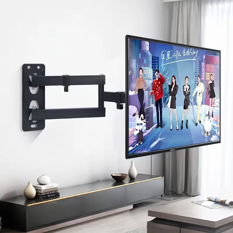 Uchwyt ścienny do telewizora z regulacją wysokości, wytrzymały wieszak na telewizor, łatwa instalacja do domu, biura, sklepu, do ekspozycji telewizorów.