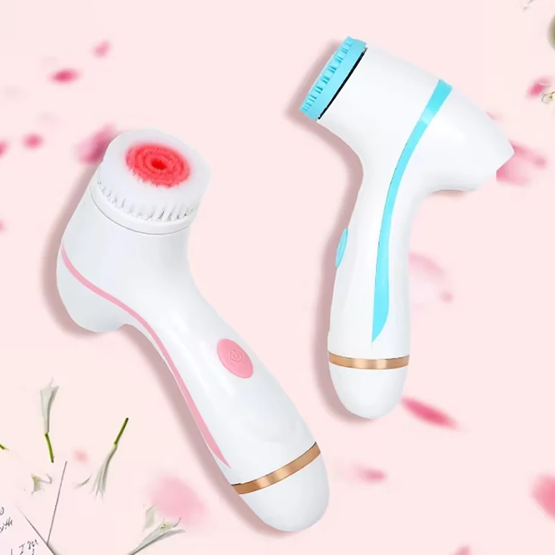 Rechargeable 3 In 1 Electric Silicone Facial Cleanser Brush Rotating Deep Cleaning Blackhead Acne Pore Remover Face Exfoliation