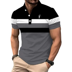 Uomo estate moda Slim Fit manica corta colore incantesimo Polo uomo Sport risvolto Golf Polo uomo Polo ad asciugatura rapida