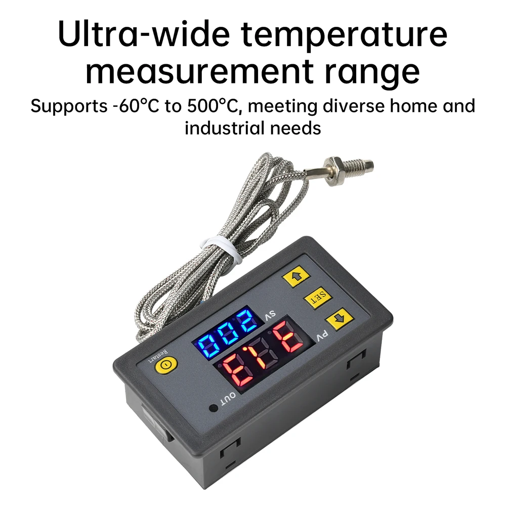 W3230 Termocoppia digitale ad alta precisione di tipo K Regolatore di temperatura -60 ~ 500 gradi Uscita relè DC 5 V/12 V/24 V CA 110-220 V