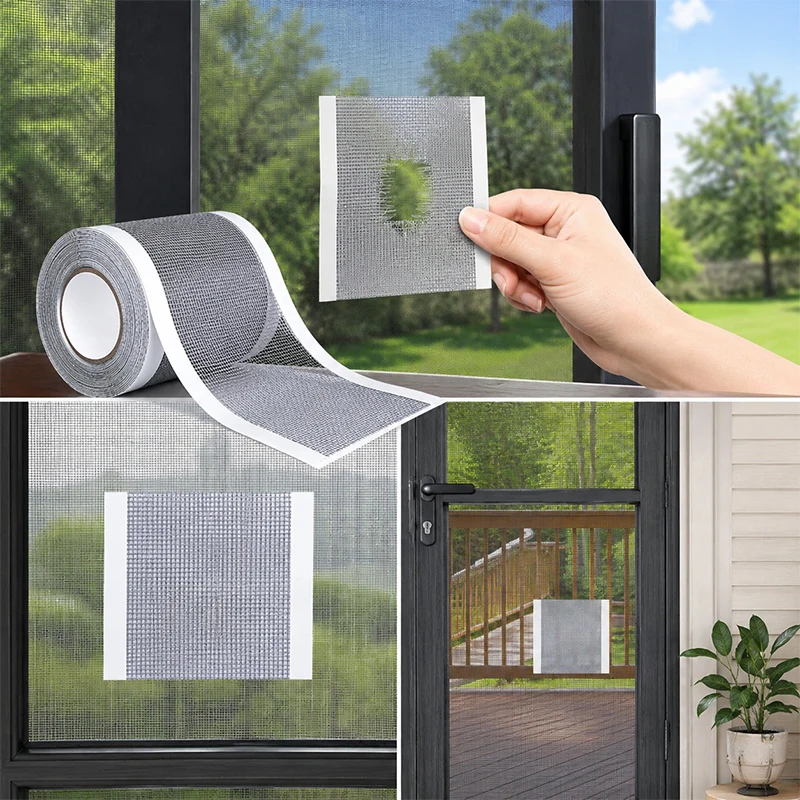 Window Drain Hole Water Outlet Mosquito Proof Mesh Patch Self Adhesive Insect Net Cover Sticker For Screen Repair Prevent Bugs