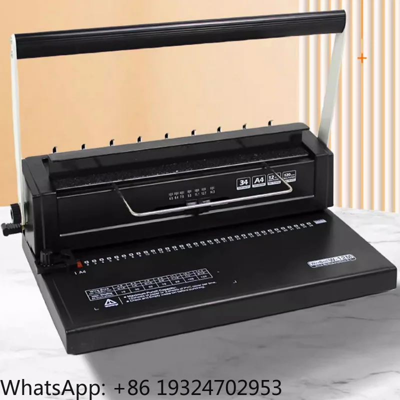 A4 Paper Double Coil Binding Machine 34 Hole Square 4*4mm Puncher for Brochures Documents Menus Loose-leaf Book Binder