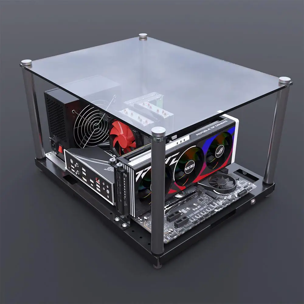 

Open computer case, support ATX MATX main board X79 X99 server, steel frame studio bracket