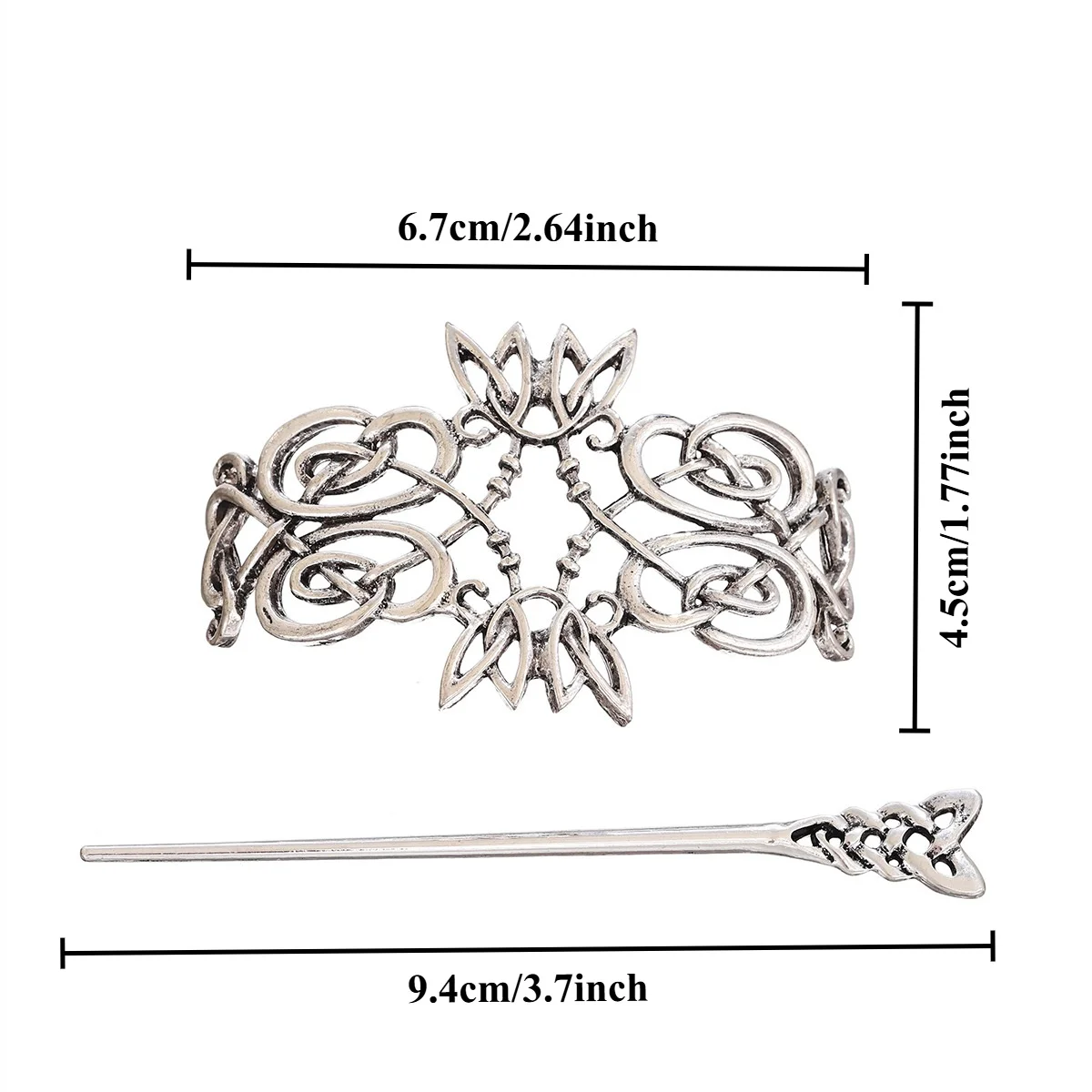 1pc Retro Metall Blume Blatt Eingewickelt Haarnadel Nische Keltische Muster Haarnadel Mittelalterlichen Stil Retro Party Personalisierte Kopfbedeckung – Detail 8