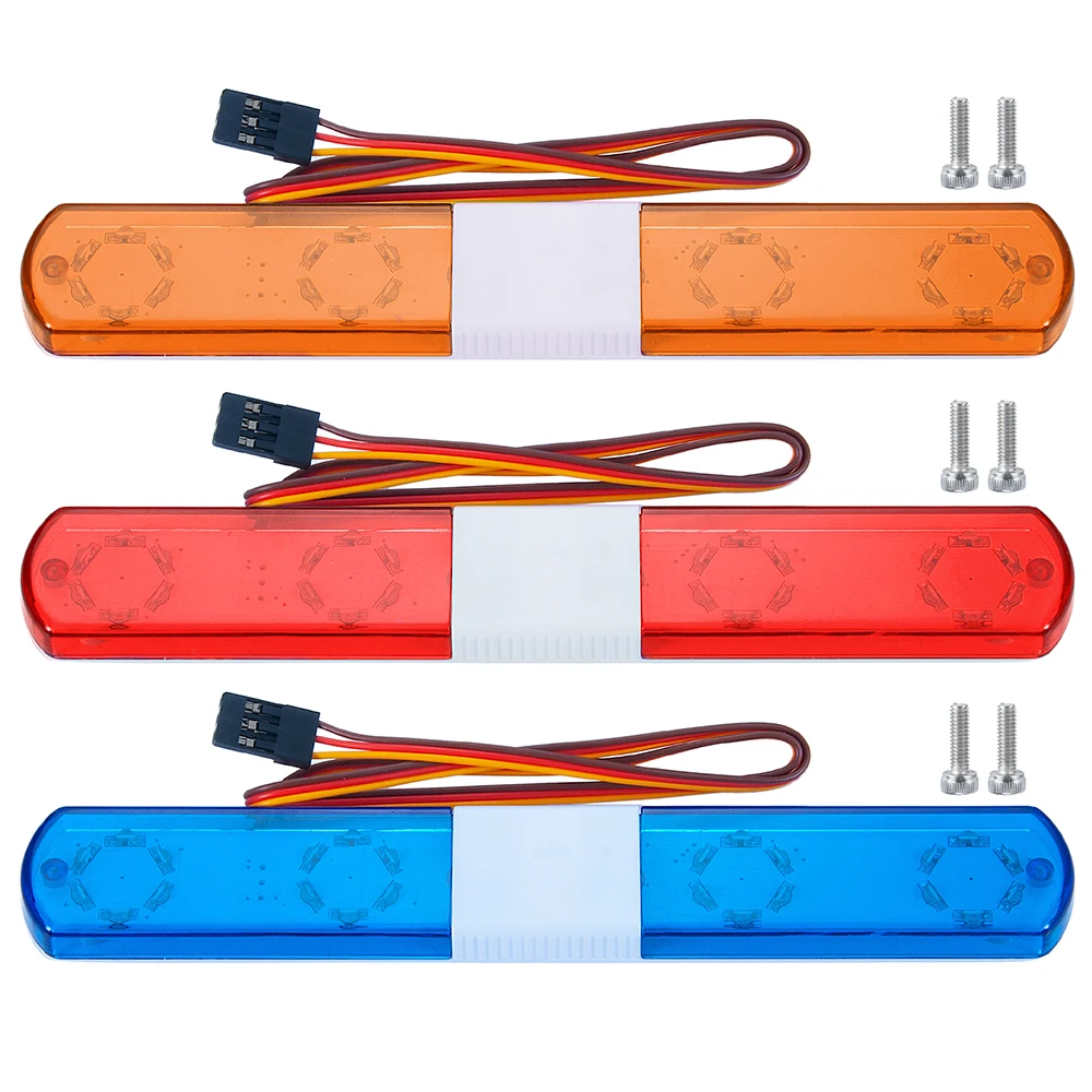 Yeahrun 105/115/145mm multi-função piscando rc carro polícia luz led luz alarmante para 1/8 1/10 trx4 scx10 tamiya peças