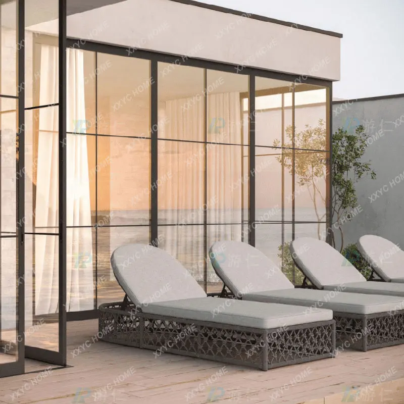 A Outdoor lounge chairs, courtyards, open-air waterproof and sun-protected balconies, sofa beds, outdoor pool reclining beds