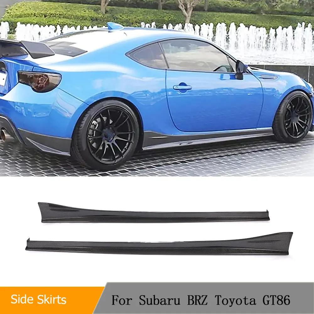 Carbon Fiber Side Skirts Extensions Lip Splitters for Subaru BRZ Toyota GT86 Body Kit Side Door Skirt Lip Aprons 2013-2020