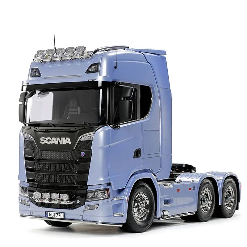 RC Truck TAMIYA 56368 1/14 Scania 770S 6X4 Remote Control Car Tow and TAMIYA 56373 770S Silver Coating KIT Model Toys