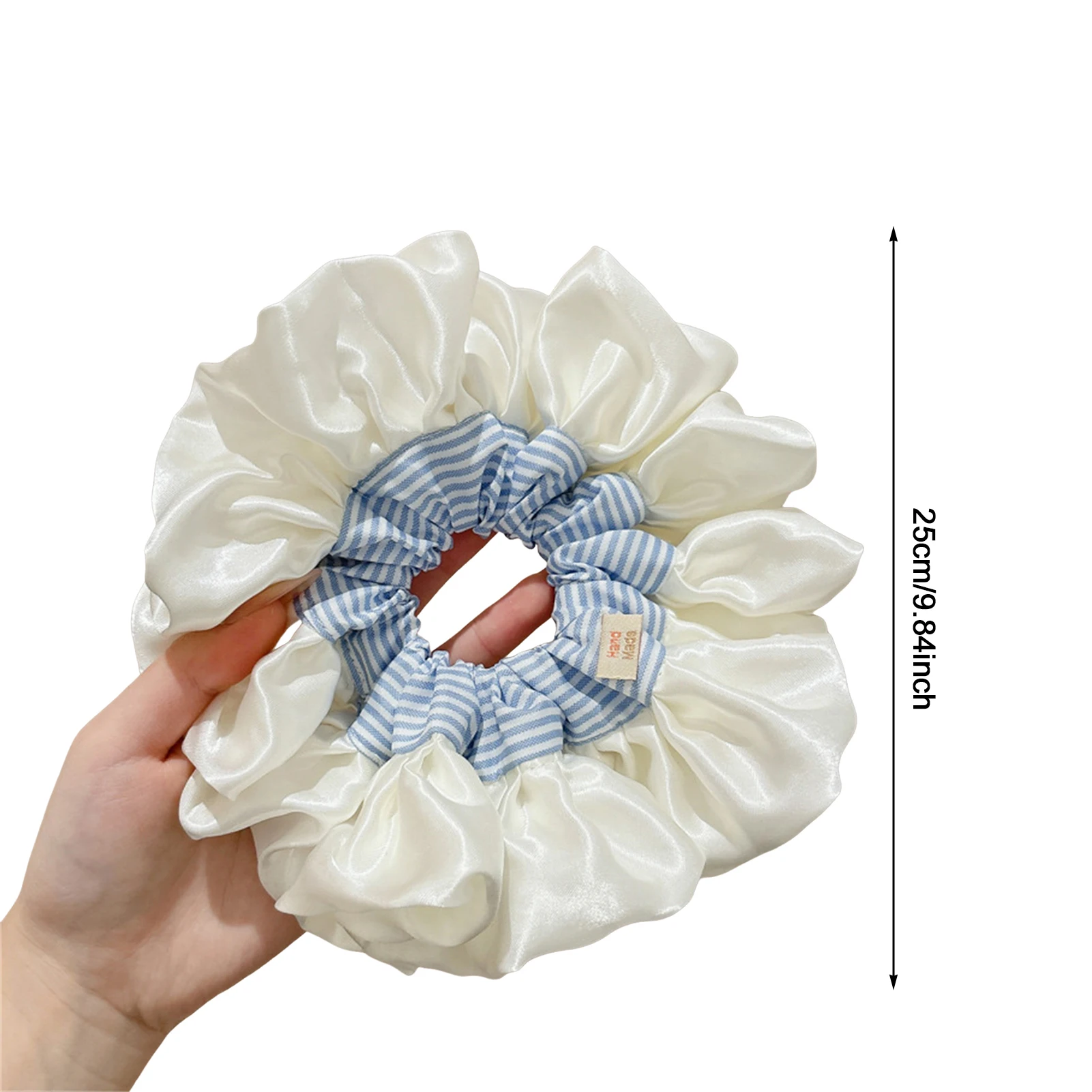 Retro francese nero bianco a pois raso pizzo tuba fasce donna temperamento delicato testa corda moda femminile partito legami dei capelli